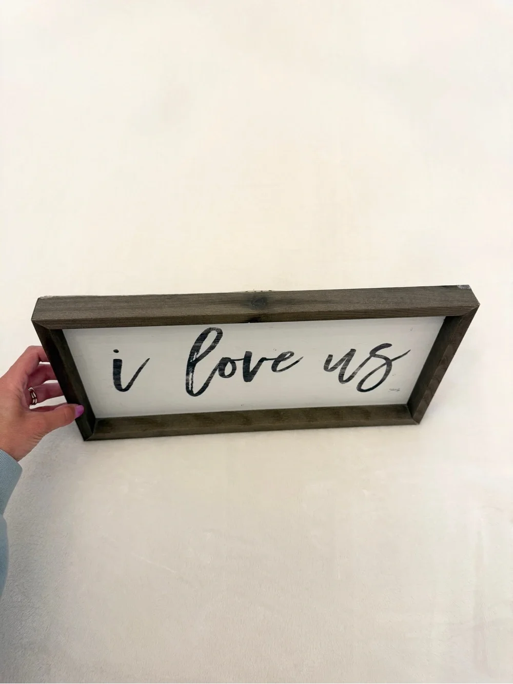 Rustic 'I Love Us' Wood Wall Sign